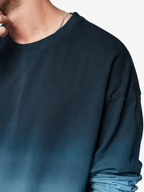 Tie-Dye Blue Topaz Oversized Full Sleeve T-Shirts