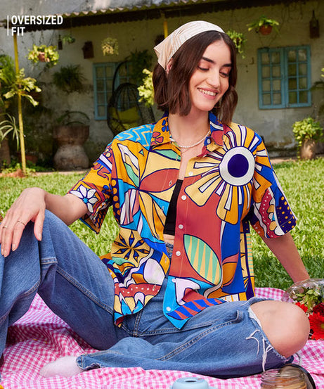 Kaleidoscope Women Boyfriend Shirts