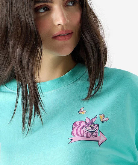 Alice in Wonderland Wrong Way Women Oversized T-Shirts