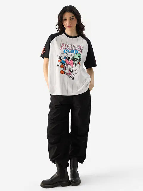 Powerpuff Girls Fighter Club Women Oversized T-Shirts