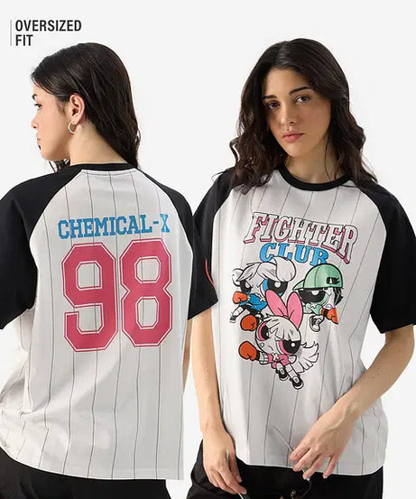 Powerpuff Girls Fighter Club Women Oversized T-Shirts