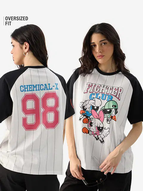 Powerpuff Girls Fighter Club Women Oversized T-Shirts