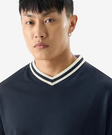 Solids Navy Oversized Full Sleeve T-Shirts