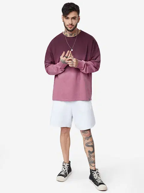 Tie-Dye  Grape Wine Oversized Full Sleeve T-Shirts