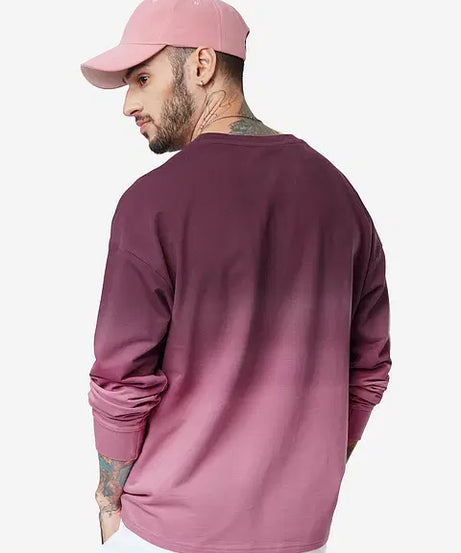 Tie-Dye  Grape Wine Oversized Full Sleeve T-Shirts