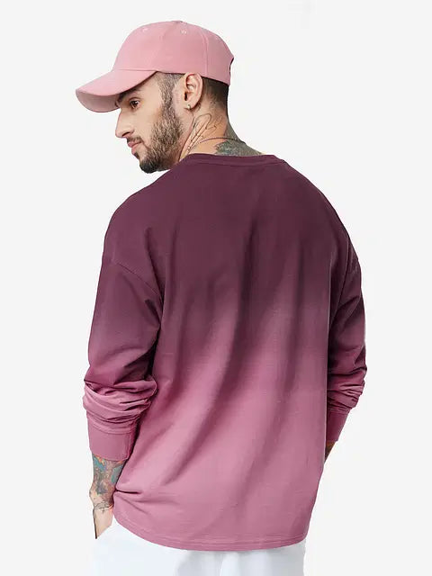 Tie-Dye  Grape Wine Oversized Full Sleeve T-Shirts