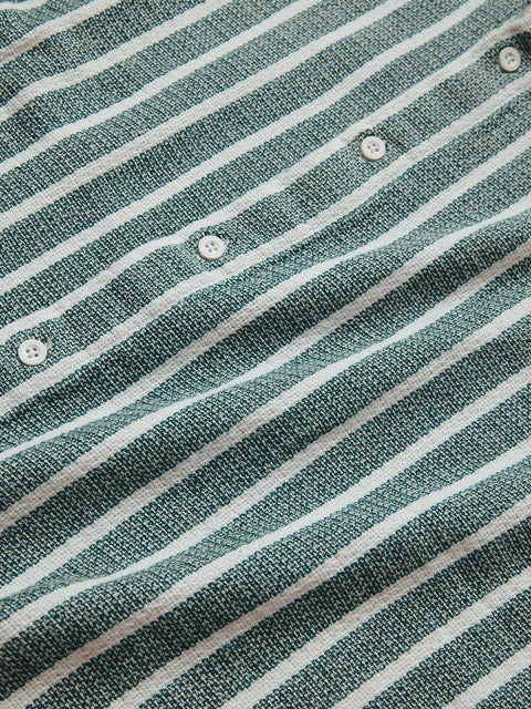 Stripes Green Men Textured Shirts