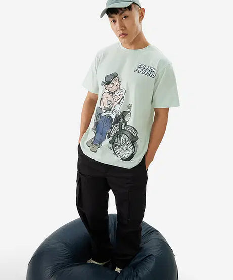 Popeye Spinach Powered Men Relaxed Fit T-Shirts