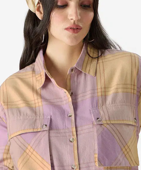 Purple (Tie Dye) Women Oversized Shirt Dresses