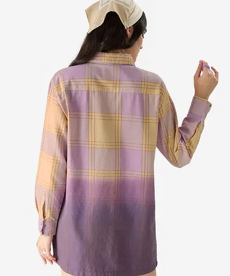 Purple (Tie Dye) Women Oversized Shirt Dresses