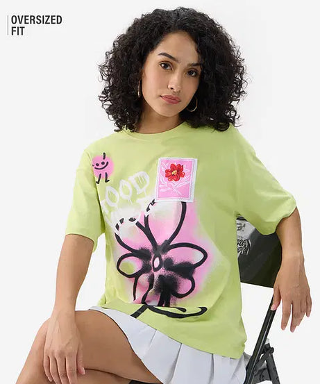 Good Vibes Women Oversized T-Shirts