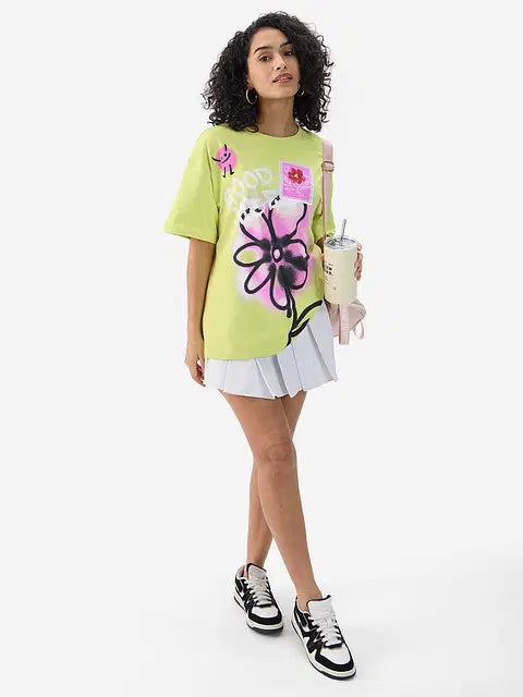 Good Vibes Women Oversized T-Shirts