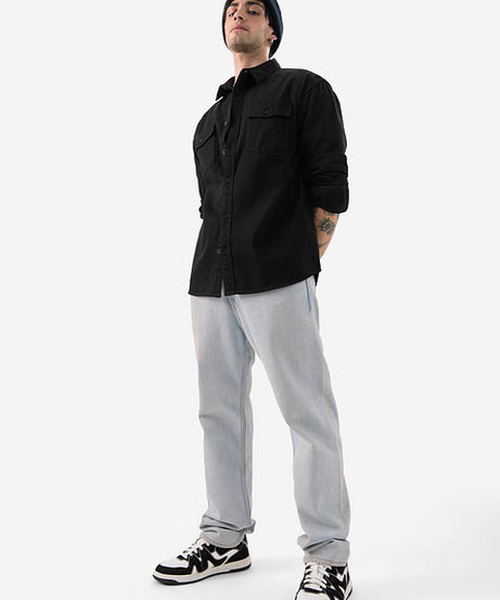 Solids Mystic Black Men Utility Shirts