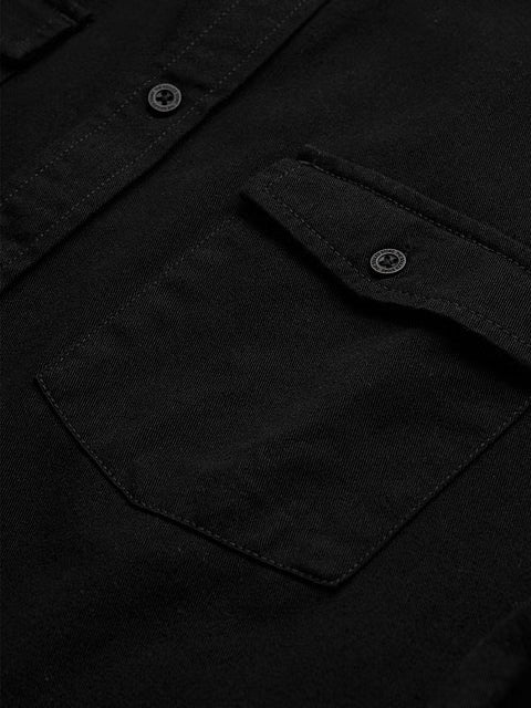 Solids Mystic Black Men Utility Shirts