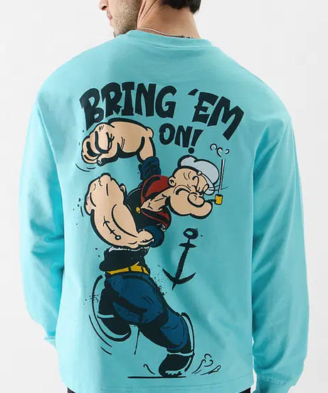 Popeye Bring Em On Oversized Full Sleeve T-Shirts