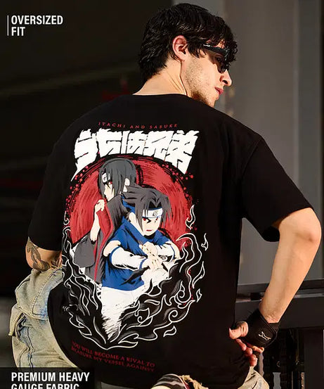 Naruto Uchiha Brothers Oversized T-Shirts