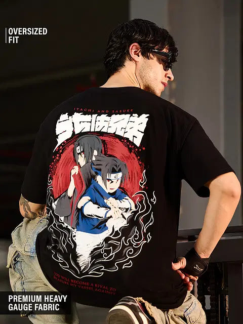 Naruto Uchiha Brothers Oversized T-Shirts
