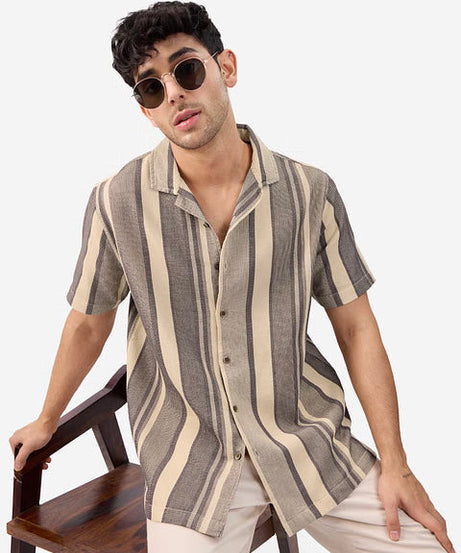 Macaroon Men Textured Shirts