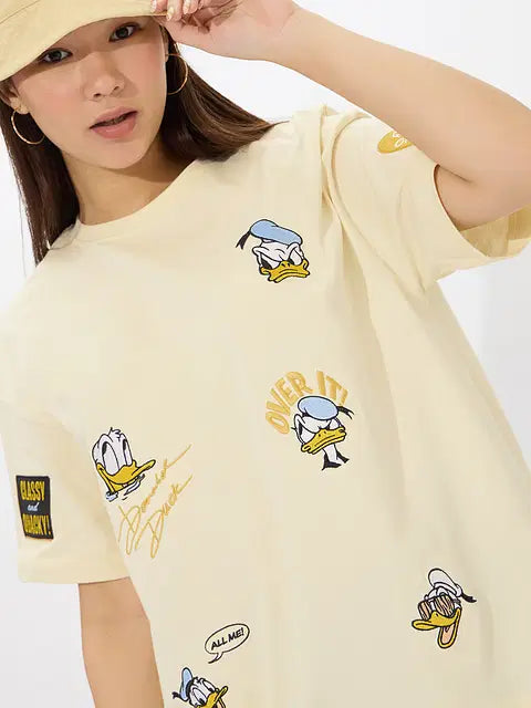 Donald Duck Quack Off Women Oversized T-Shirts