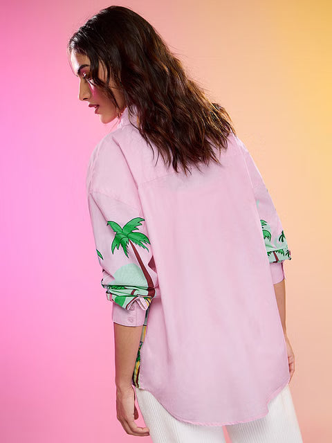 Pink Panther Pink City Women Boyfriend Shirts