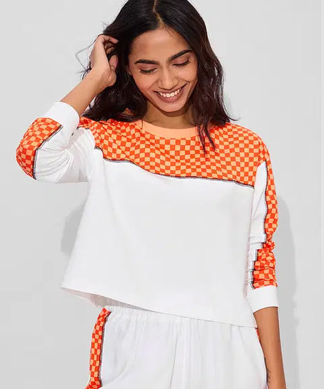 Orange Racer Women Oversized Cropped T-Shirts