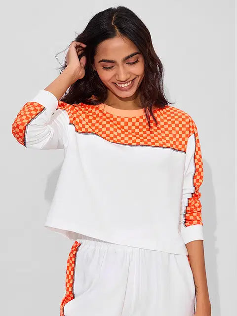 Orange Racer Women Oversized Cropped T-Shirts