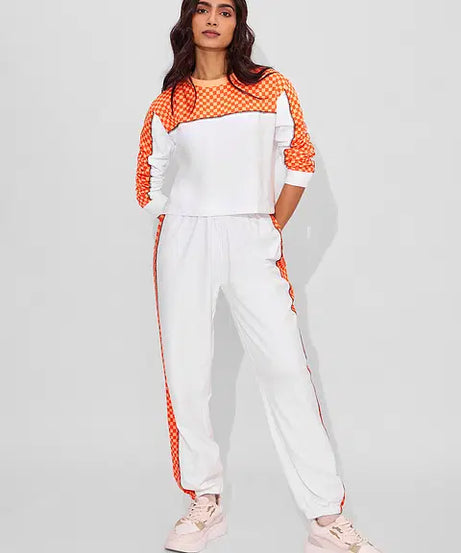 Orange Racer Women Oversized Cropped T-Shirts