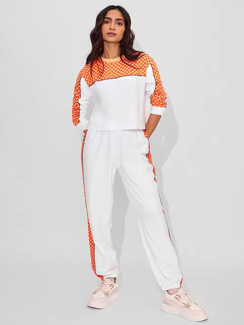 Orange Racer Women Oversized Cropped T-Shirts