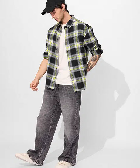 Plaid Sulphura Men Utility Shirts