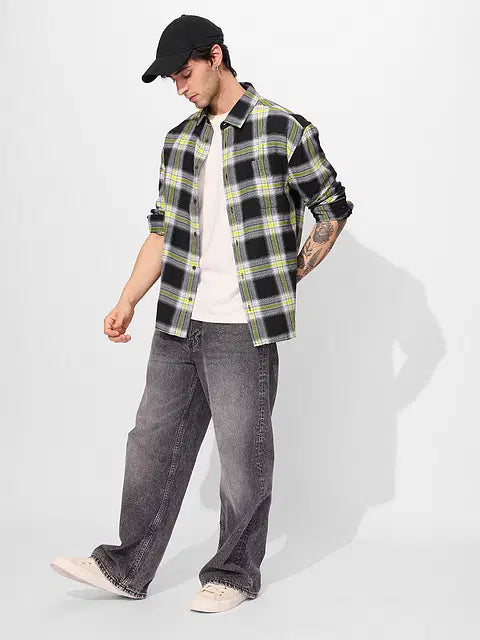 Plaid Sulphura Men Utility Shirts