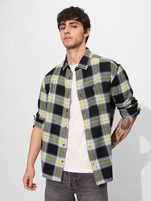 Plaid Sulphura Men Utility Shirts