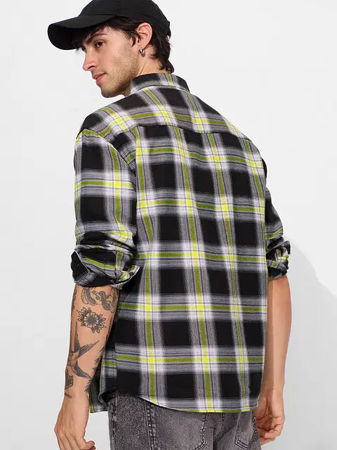 Plaid Sulphura Men Utility Shirts