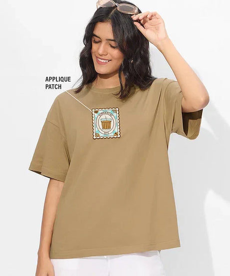 Chai Tea Stamp Women Oversized T-Shirts