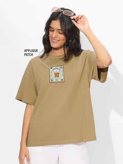 Chai Tea Stamp Women Oversized T-Shirts