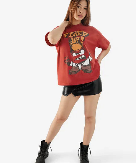 Inside Out Fired Up Women Oversized T-Shirts