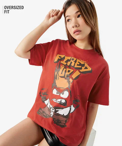 Inside Out Fired Up Women Oversized T-Shirts