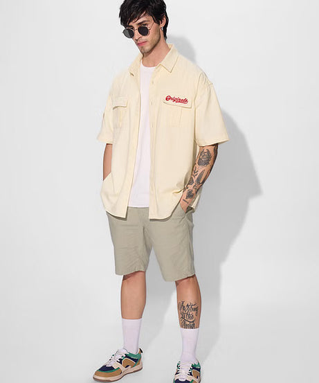 Solids Classic Off-White Oversized Shirts