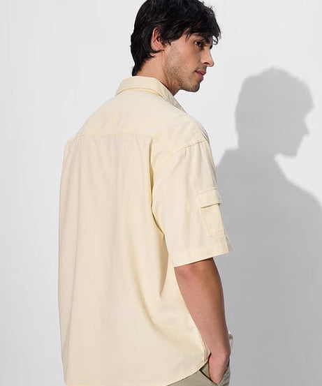 Solids Classic Off-White Oversized Shirts