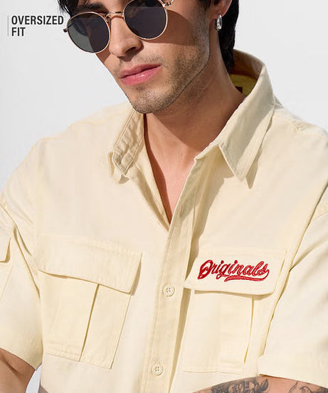 Solids Classic Off-White Oversized Shirts