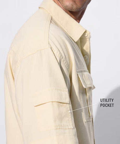 Solids Classic Off-White Oversized Shirts