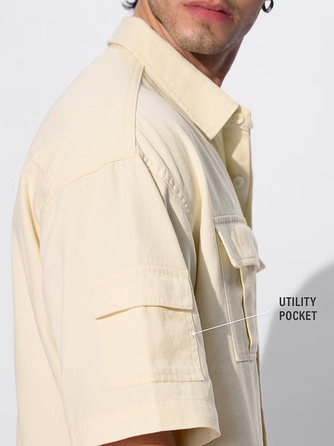 Solids Classic Off-White Oversized Shirts