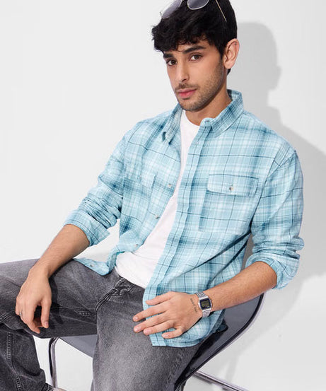 Plaid Streams Men Utility Shirts