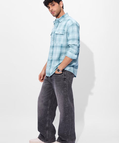 Plaid Streams Men Utility Shirts