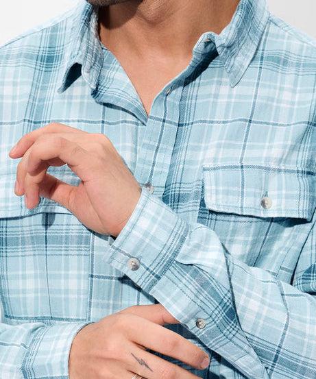 Plaid Streams Men Utility Shirts