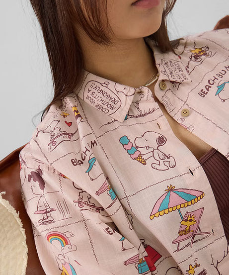 Peanuts Beach Bum Women Boyfriend Shirts