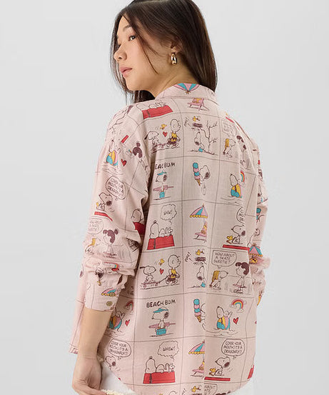 Peanuts Beach Bum Women Boyfriend Shirts