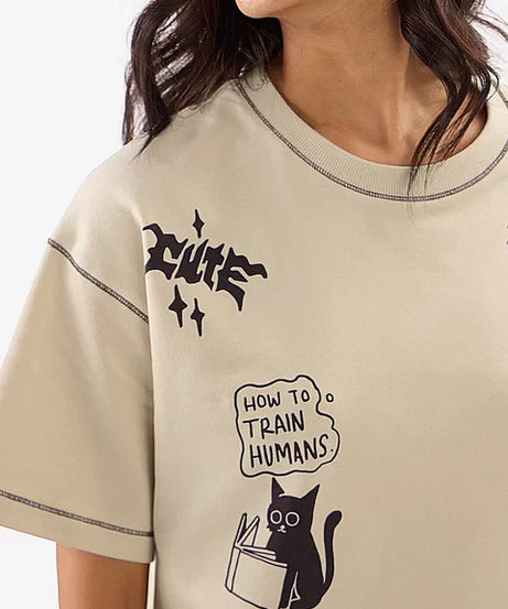 Ted The Stoner Cat Displaced Women Oversized T-Shirts