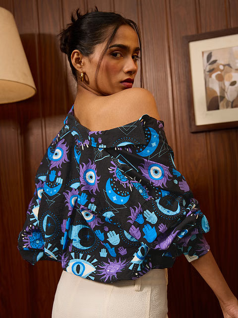 Evil Eye Women Boyfriend Shirts