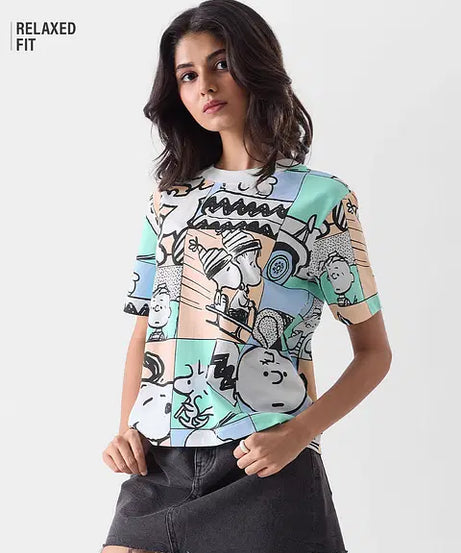 Characters Mosaic Women Relaxed Fit T-Shirts