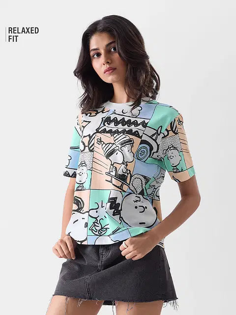 Characters Mosaic Women Relaxed Fit T-Shirts